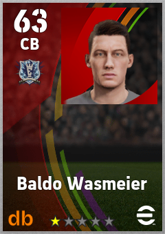 Baldo Wasmeier — CB, OVR 63, MAX 63