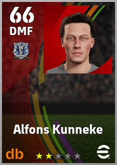 Alfons Kunneke — DMF, OVR 66, MAX 66