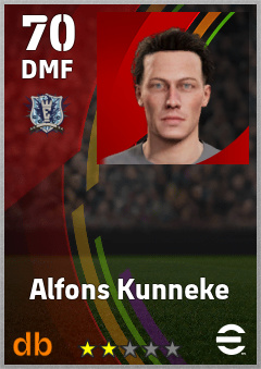 Alfons Kunneke — DMF, OVR 70, MAX 70