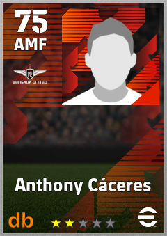Anthony Cáceres — AMF, OVR 75, MAX 75