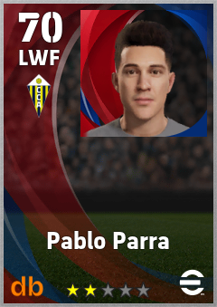 Pablo Parra — LWF, OVR 70, MAX 70