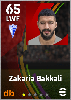 Zakaria Bakkali — LWF, OVR 65, MAX 65