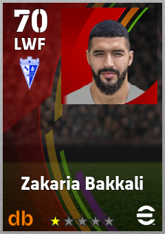 Zakaria Bakkali — LWF, OVR 70, MAX 70