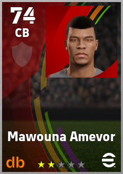 Mawouna Amevor — CB, OVR 74, MAX 74