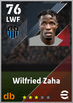 Wilfried Zaha — LWF, OVR 76, MAX 76
