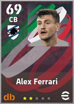 Alex Ferrari — CB, OVR 69, MAX 69
