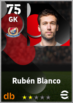 Rubén Blanco — GK, OVR 75, MAX 75