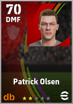 Patrick Olsen — DMF, OVR 70, MAX 70