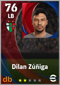 Dilan Zúñiga — LB, OVR 76, MAX 76