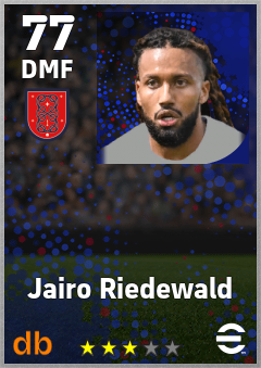Jairo Riedewald — DMF, OVR 77, MAX 77