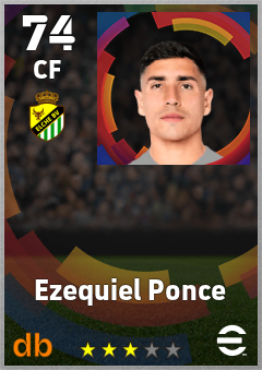 Ezequiel Ponce — CF, OVR 74, MAX 74