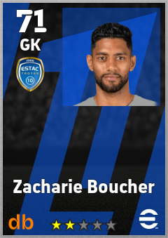 Zacharie Boucher — GK, OVR 71, MAX 71