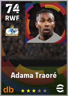 Adama Traoré — RWF, OVR 74, MAX 74