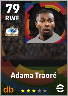 Adama Traoré — RWF, OVR 79, MAX 79