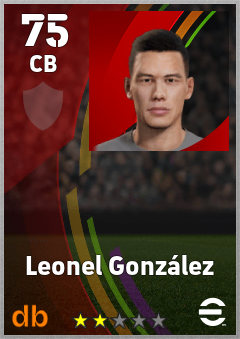 Leonel González — CB, OVR 75, MAX 75
