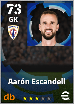 Aarón Escandell — GK, OVR 73, MAX 73