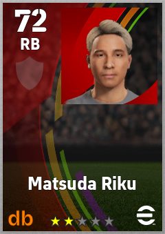 Matsuda Riku — RB, OVR 72, MAX 72