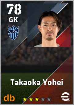 Takaoka Yohei — GK, OVR 78, MAX 78