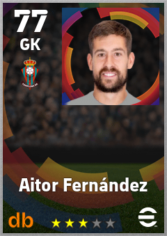 Aitor Fernández — GK, OVR 77, MAX 87