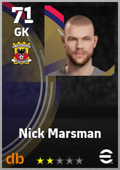 Nick Marsman — GK, OVR 71, MAX 71