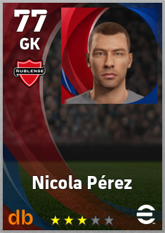 Nicola Pérez — GK, OVR 77, MAX 77