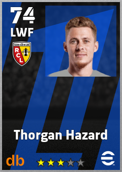 Thorgan Hazard — LWF, OVR 74, MAX 74