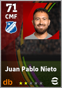 Juan Pablo Nieto — CMF, OVR 71, MAX 71
