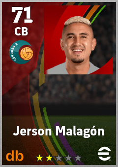 Jerson Malagón — CB, OVR 71, MAX 71