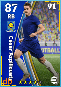 César Azpilicueta — RB, OVR 87, MAX 91