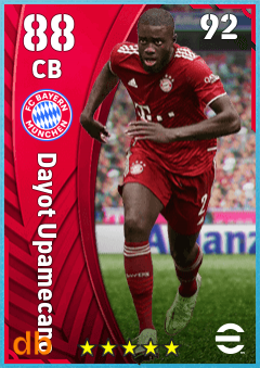 Dayot Upamecano — CB, OVR 88, MAX 92