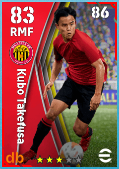 Kubo Takefusa — RMF, OVR 83, MAX 86