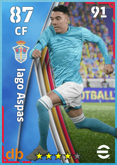 Iago Aspas — CF, OVR 87, MAX 91