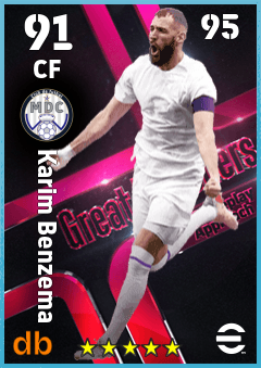 Karim Benzema — CF, OVR 91, MAX 95
