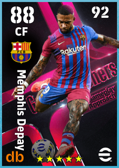 Memphis Depay — CF, OVR 88, MAX 92