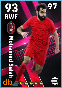 Mohamed Salah — RWF, OVR 93, MAX 97