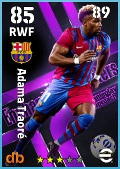 Adama Traoré — RWF, OVR 85, MAX 89