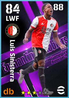 Luis Sinisterra — LWF, OVR 84, MAX 88