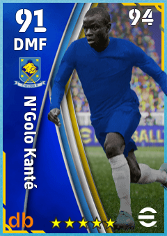 N'Golo Kanté — DMF, OVR 91, MAX 94