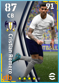 Cristian Romero — CB, OVR 87, MAX 91