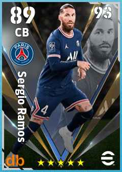 Sergio Ramos — CB, OVR 89, MAX 93