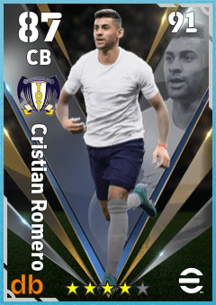 Cristian Romero — CB, OVR 87, MAX 91