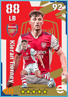 Kieran Tierney — LB, OVR 88, MAX 92