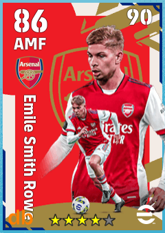 Emile Smith Rowe — AMF, OVR 86, MAX 90