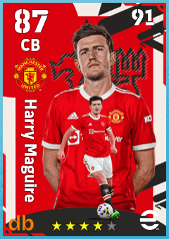 Harry Maguire — CB, OVR 87, MAX 91