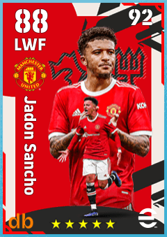 Jadon Sancho — LWF, OVR 88, MAX 92