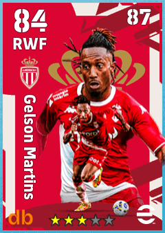 Gelson Martins — RWF, OVR 84, MAX 87