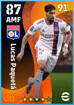 Lucas Paquetá — AMF, OVR 87, MAX 91