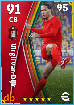 Virgil van Dijk — CB, OVR 91, MAX 95