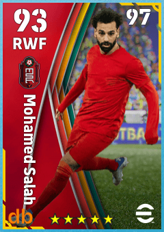 Mohamed Salah — RWF, OVR 93, MAX 97