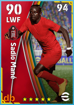 Sadio Mané — LWF, OVR 90, MAX 94